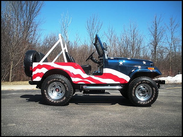 Passenger side of CJ-5 Flag Jeep