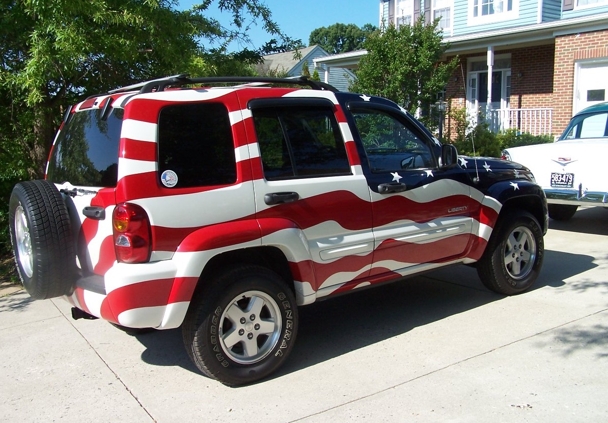 Rear Passenger Corner of Flag Jeep