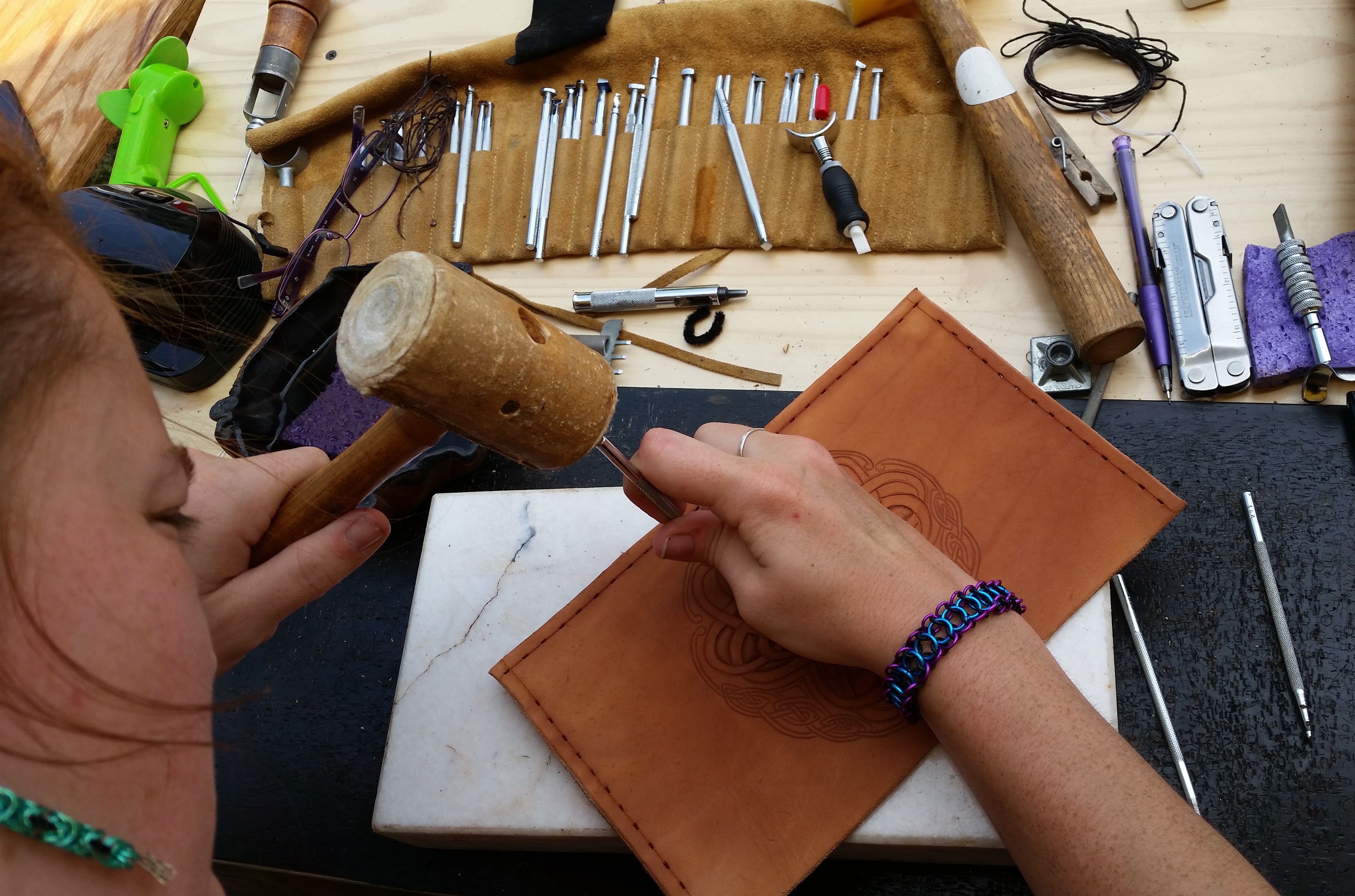 Hard at work at Pennsic 2014