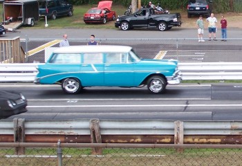 Wagon beats Camero off the line.