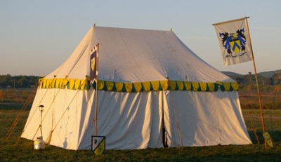 Sir Michael's pavailion in the morning sun.